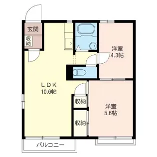 TUハイツ【2階】の間取り