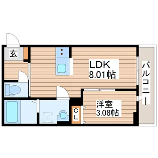 フォリアビレッジ長町南B【1階】の間取り