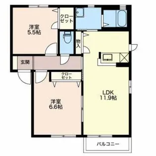 ウッドヴィラ A【1階】の間取り