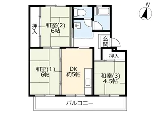 UR寝屋川【2階】の間取り