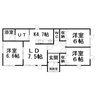 雁来つくしアパート【1階】の間取り