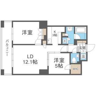 2LDKの間取り画像