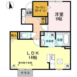 サウス・ルミエール【1階】の間取り