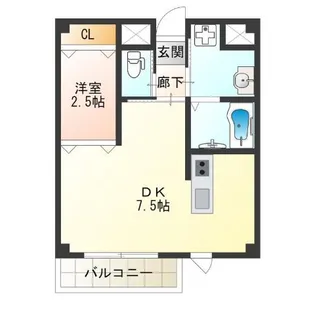 1DKの間取り画像
