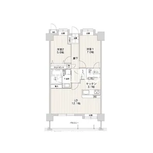 福岡県福岡市中央区地行3【マンション】の間取り