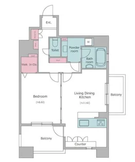 レジディア島津山【13階】の間取り