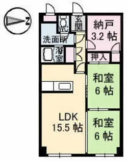 サンライズ三滝橋【4階】の間取り