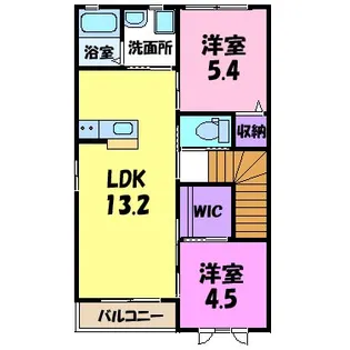 フォセット ミディ【2階】の間取り