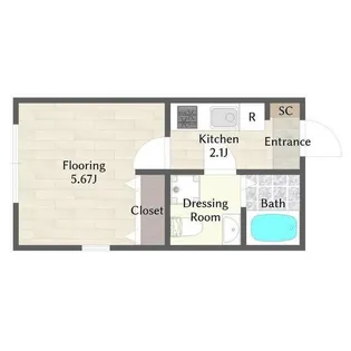 東京都中野区上高田1【アパート】の間取り