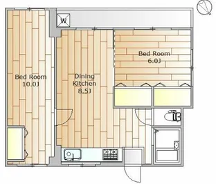 高輪マンション【4階】の間取り