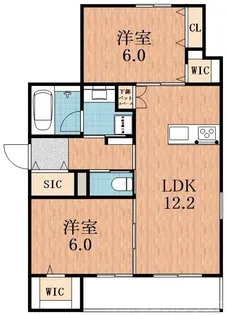 大阪府大阪市東住吉区針中野4【マンション】の間取り