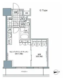 パークハビオ上野3丁目【11階】の間取り