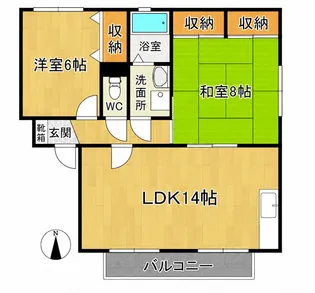ラフォーレ原田L棟【1階】の間取り