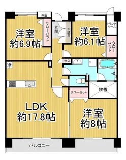 ウエリスステージ門戸厄神【1階】の間取り