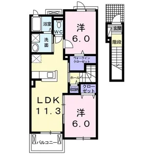福岡県飯塚市横田【アパート】の間取り