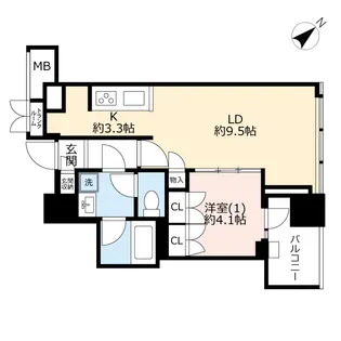 横浜ヴェールタワー【18階】の間取り