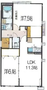 神奈川県茅ヶ崎市下町屋2【アパート】の間取り