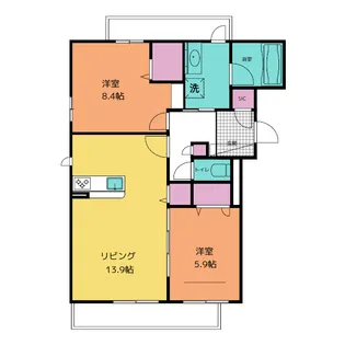 シャーメゾン茶屋ヶ坂【4階】の間取り