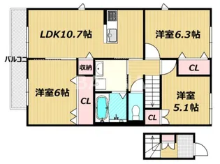 ユアメゾン益野 A【2階】の間取り