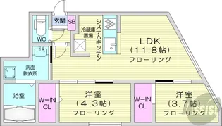 ラグランジュ円山【3階】の間取り