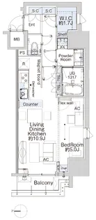 ベルファース蒲田West【10階】の間取り