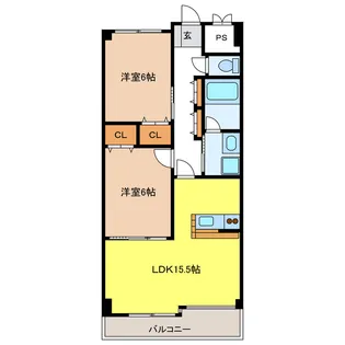 レジデンス辰己【3階】の間取り