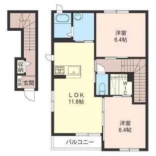 エクセルいずみB【2階】の間取り