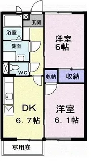 ニューハイツ前田 B【1階】の間取り
