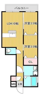 レスト・フォレスト田上【1階】の間取り