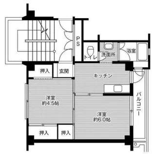 ビレッジハウス真備第二4号棟【4階】の間取り
