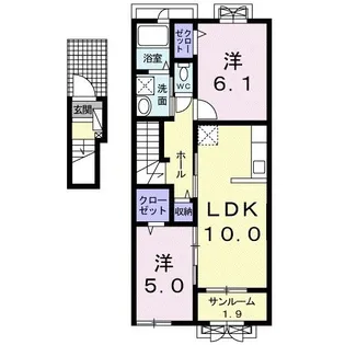 ラプルレイス【2階】の間取り