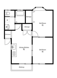 グランディあけぼの【1階】の間取り
