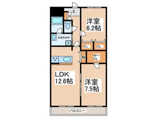 ベルナ-ドサ-モス【3階】の間取り