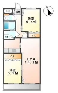 コンフォース深町【1階】の間取り