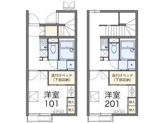 レオパレスブライトセゾン【1階】の間取り