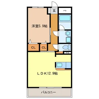 エスティII【2階】の間取り