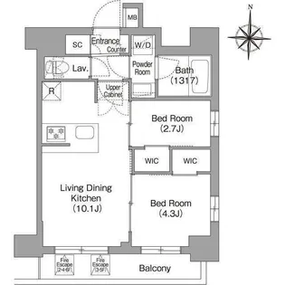 コンフォリア・リヴ品川戸越【2階】の間取り