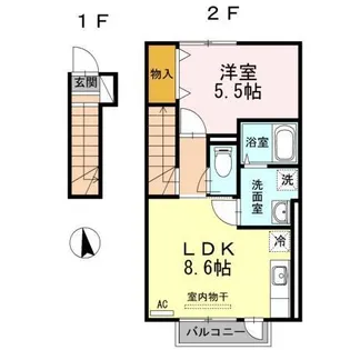 クレールエスポワール【2階】の間取り