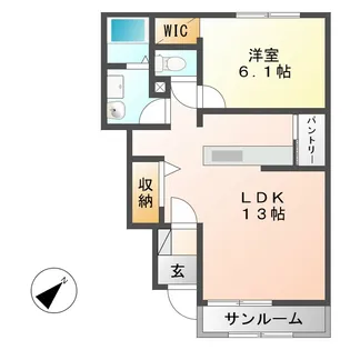 サン・プラシードII【1階】の間取り