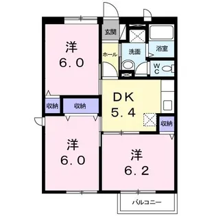 ルミエール西鶴II【1階】の間取り