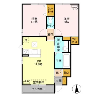 クローバー【1階】の間取り