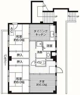 ビレッジハウス日立1号棟【1階】の間取り