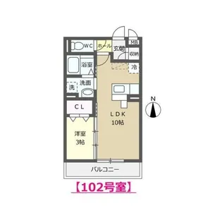 パークハイム西都【1階】の間取り