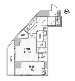 コンフォリア・リヴ千住【4階】の間取り