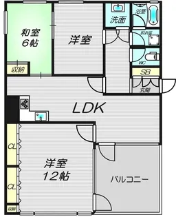 シオンズガーデン花川【1階】の間取り