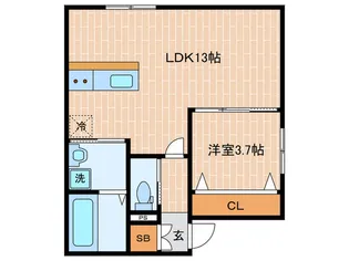 プレリュ-ド西明石【1階】の間取り
