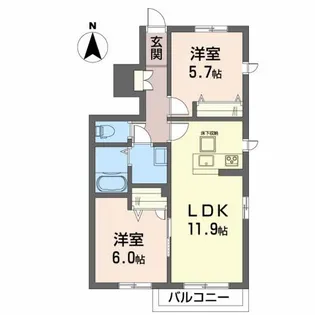 ルシエールI【1階】の間取り