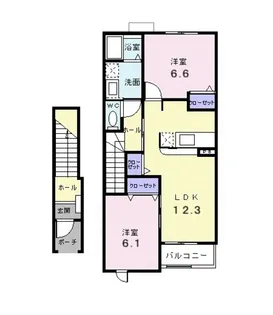 プラシード五番館【2階】の間取り