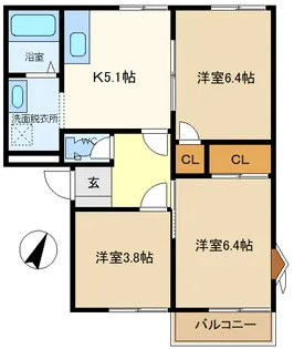 セントラルヴィレッヂB【2階】の間取り