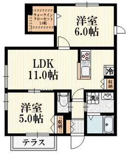 プライムコート【1階】の間取り